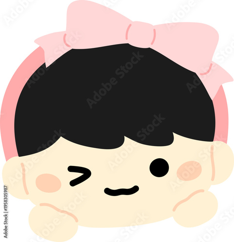 리본 머리띠 아이 얼굴