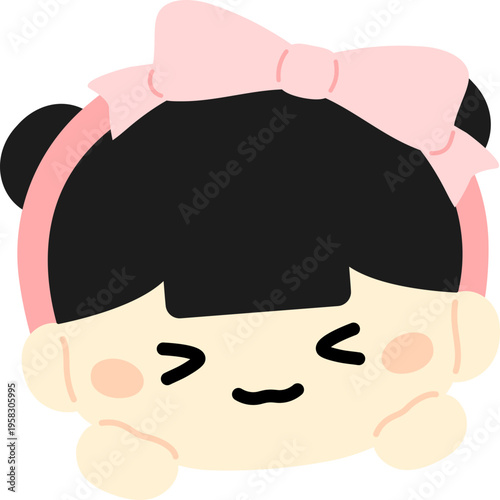 리본 머리띠 아이 얼굴