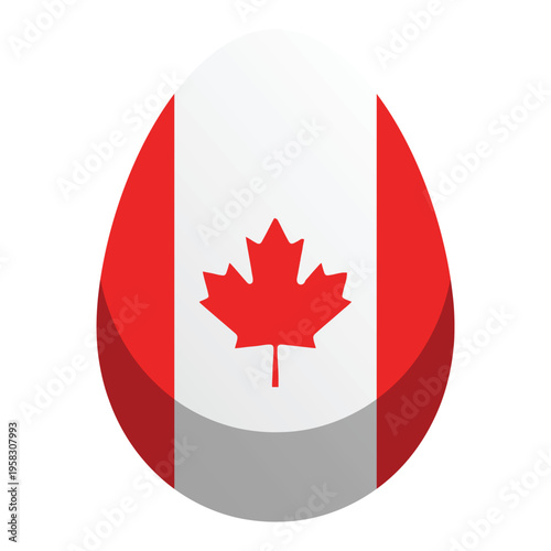 Canadian flag maple leaf Easter Egg icon.