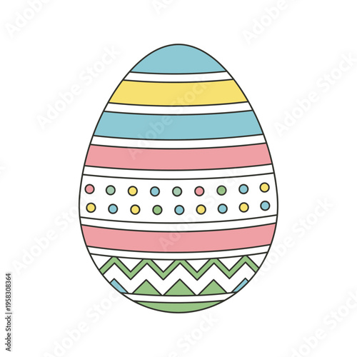 Colorful Easter Egg Decoration Design.
