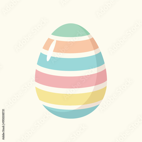 Colorful Easter egg with stripes.