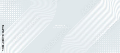White abstract glowing geometric lines on dark background. White rounded square lines pattern. Futuristic technology concept. Suit for poster, cover, banner, presentation, website, flyer