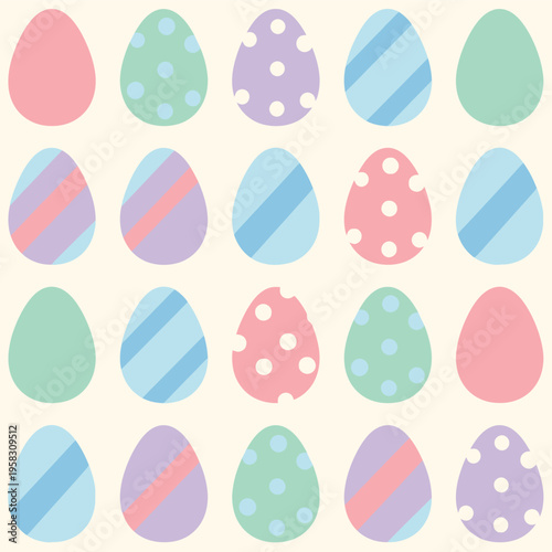Colorful Easter eggs in various patterns 1.