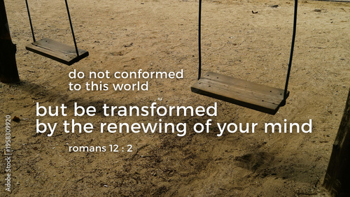Принти на полотні Inspirational quote on a serene playground background with swings, 'do not confo