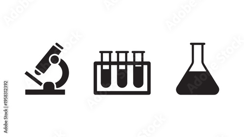 Vector Illustration Of Laboratory Equipment For Science And Research Medical Health Isolated On Transparent Background