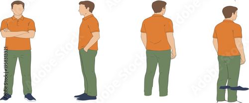 Large set of diverse service industry workers and retail staff wearing aprons and uniforms isolated on white background.