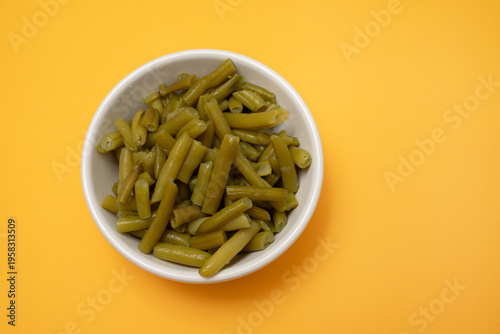 green beans boiled in white bowl