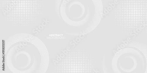 grey abstract background with glowing circles. Swirl circular lines element. Futuristic technology concept. Suit for banner, brochure, presentation, corporate, cover, poster, website