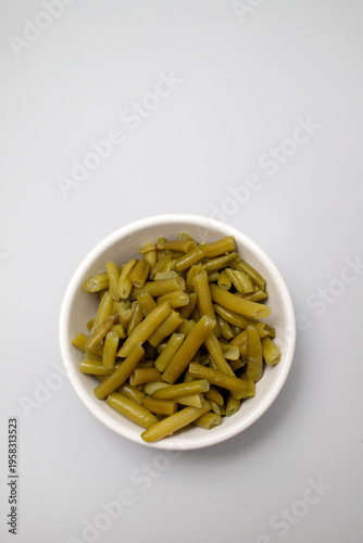 green beans boiled in white bowl