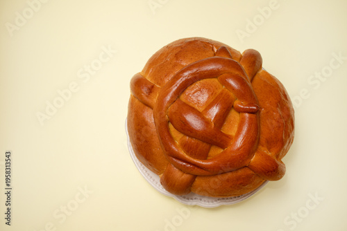 Fresh portuguese Easter folar on dish