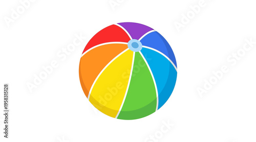 Colorful Beach Ball Isolated on White Background.