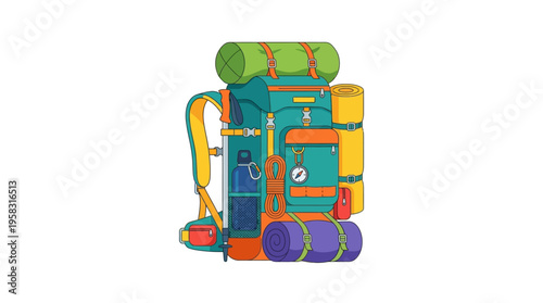 Colorful Backpack for Outdoor Adventures and Travel.