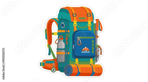 Colorful Backpack for Outdoor Adventures and Travel.