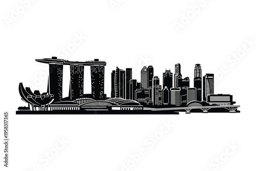 Singapore Skyline Vector 