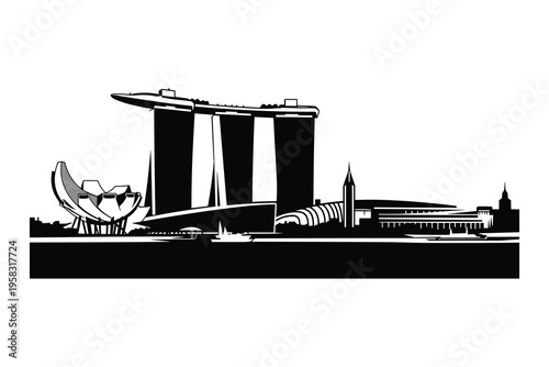 Singapore Skyline Vector 