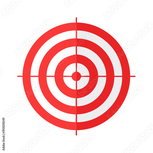 Red and white circular target with crosshairs in the center