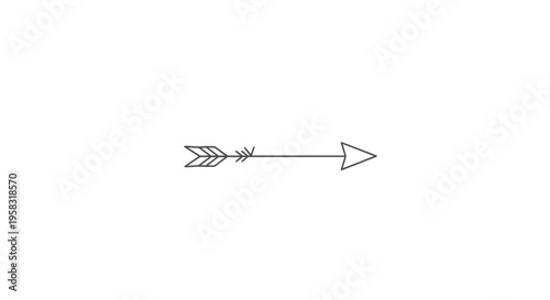 Hand-drawn arrow icon, simple line art design, isolated on white background