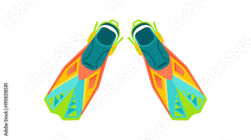 Colorful Snorkeling Fins Ready for Underwater Adventure.