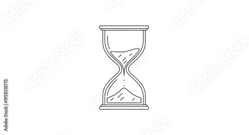 Hourglass icon with sand flowing, symbolizing time passing, deadline, and measurement.