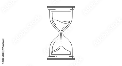 Hourglass timer icon, minimalist line art, concept of time passing, countdown, deadline