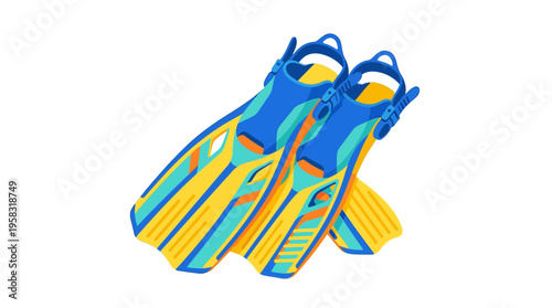 Colorful Swimming Flippers for Water Sports Fun.