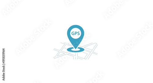 Location Pin Icon on Map Grid Background, GPS Navigation Concept