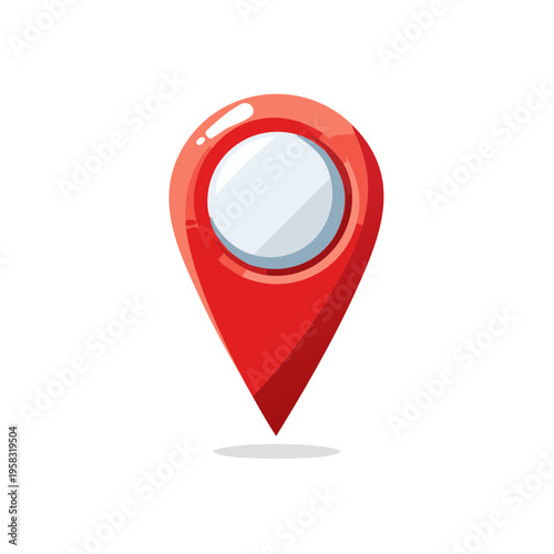 Red Map Pin Location Marker Icon Vector Graphic