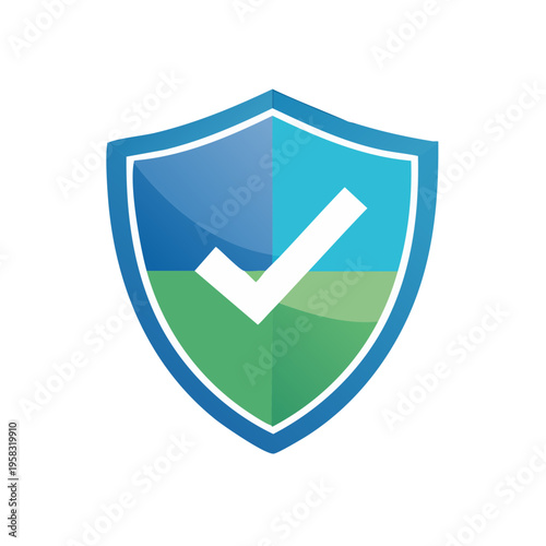 Free Download Abstract Shield with Green and Blue Gradient and White Checkmark Symbol - GFXLoad