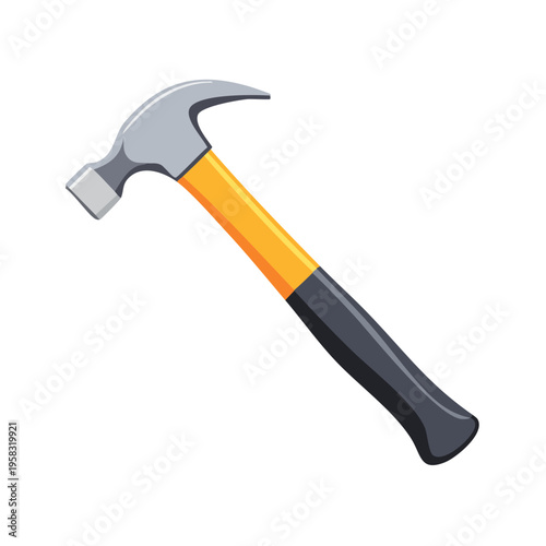 Claw Hammer with Yellow and Black Handle for Construction and DIY Projects