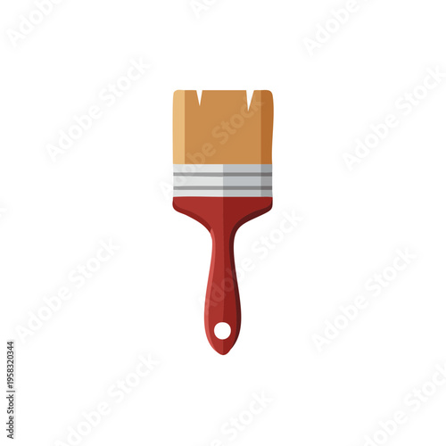 Flat Design Paintbrush Tool for Home Renovation and DIY Projects