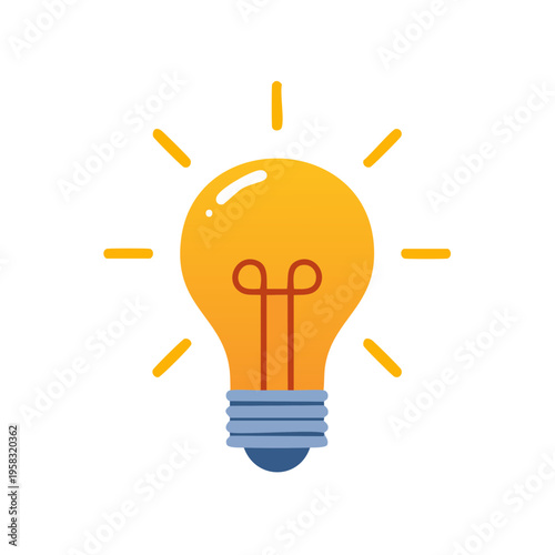 Bright Idea Symbol Glowing With Light Rays Illustrating Innovation And Creativity