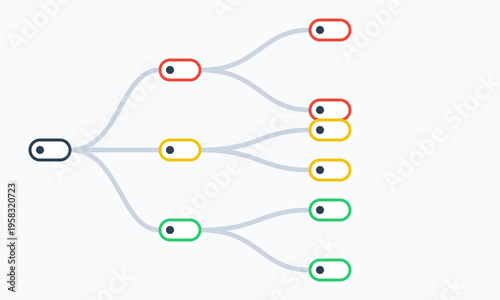 Set of 8 colorful flowchart icons vector