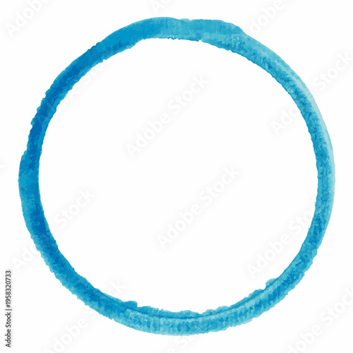 Blauer Aquarell-Kreis isoliert auf weißem Hintergrund