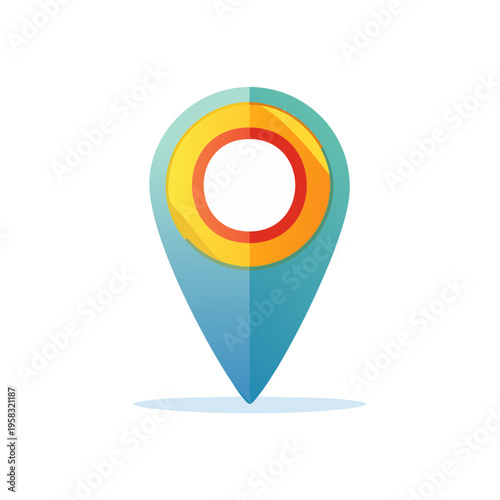 Stylized location pin marker with concentric circles and soft shadow Free Download Stylized location pin marker with concentric circles and soft shadow - GFXLoad