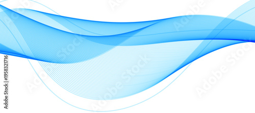 Abstract white background with blue gradient wave. Simple light blue wave curve shape. Modern banner template design.