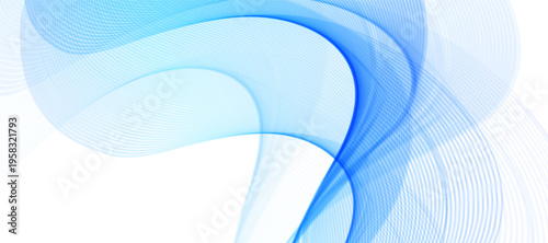 Abstract white background with blue gradient wave. Simple light blue wave curve shape. Modern banner template design.