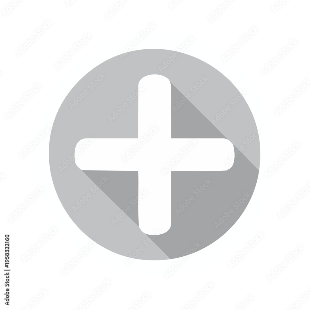 Obraz premium Simple plus sign icon within a circular button with shadow