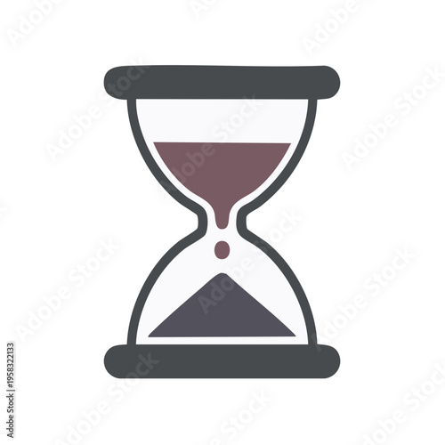 Hourglass icon showing falling sand marking passage of time against a neutral background