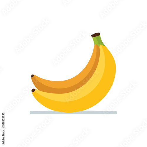 A bunch of ripe yellow bananas illustrated in a flat graphic style