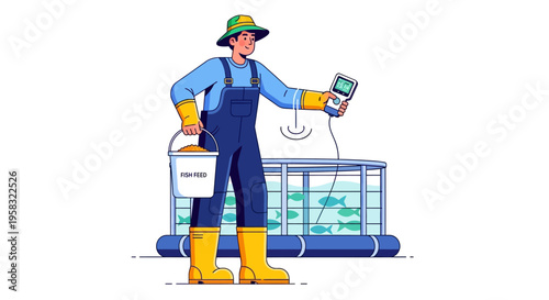 Farmer with technology in modern agriculture.