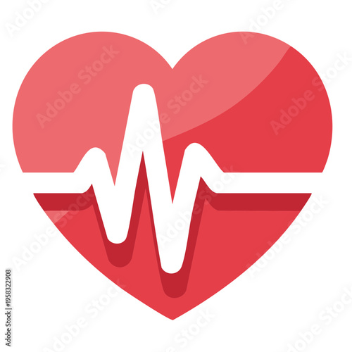 Heart shape with EKG electrocardiogram line symbol representing healthcare and life