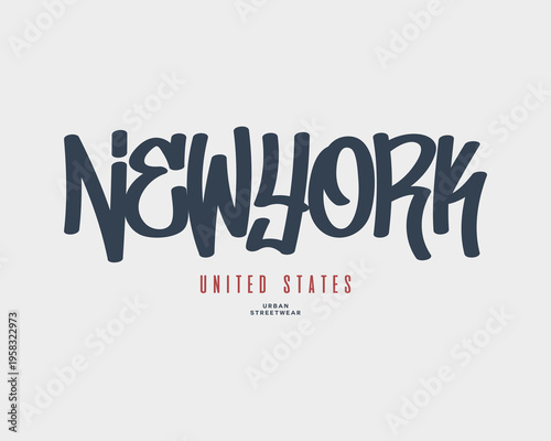 New York United States Typography Graphic Design.