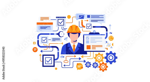 Engineer overseeing complex workflow and project management tasks.