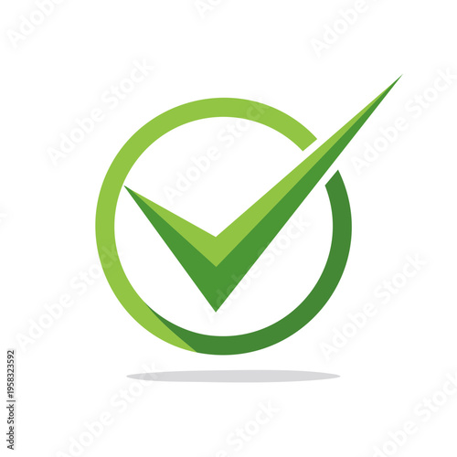 Green check mark inside a circle representing approval confirmation or correct choice