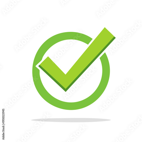 Green check mark inside a circle symbolizing approval and completion