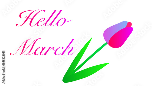 March greeting card. Vector illustration.