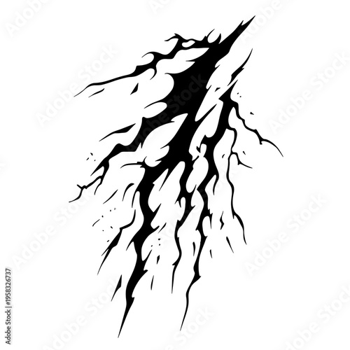 Vector lightning silhouette, element for thunderstorm design PNG transparent background 