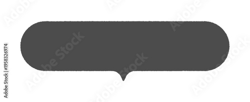 シンプルな手書きの黒い吹き出し - 横長のコピースペース付きのポップでおしゃれな文字フレーム素材