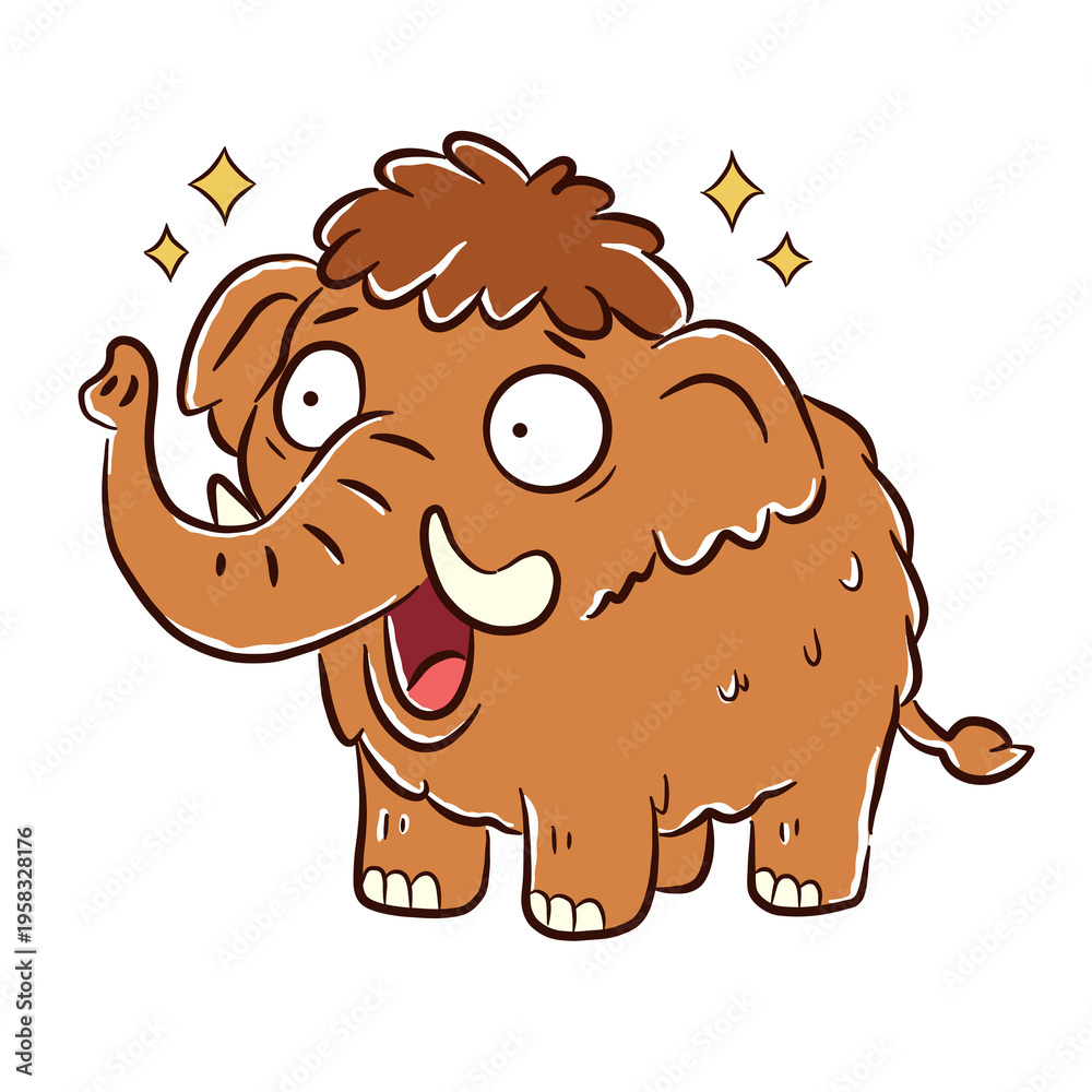 Fototapeta premium vector cartoon the mammos so happy