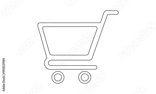 Vector illustration of a shopping cart icon for ecommerce concepts